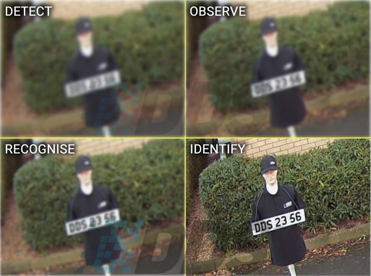 Example of DORI (Detect, Observe, Recognise, Identify)