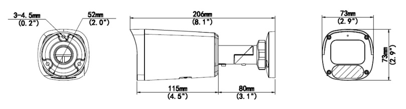 Dimensions of IPC2324LB-ADZK-H