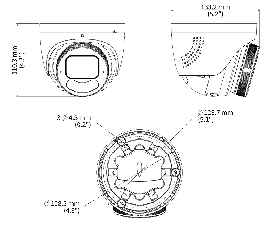 Dimensions of IPC3634SE-ADF28KMC-WP-I1
