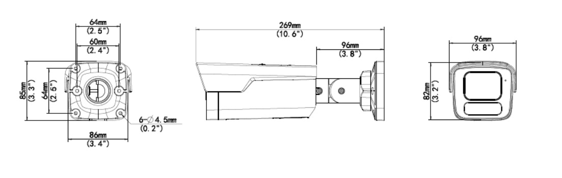 Dimensions of IPC2B15SS-ADF40K-I1