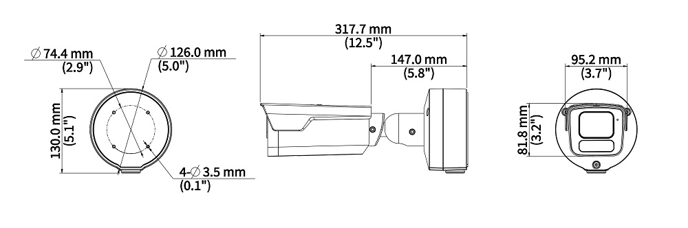 Dimensions of IPC2B25SS-ADZK-I1