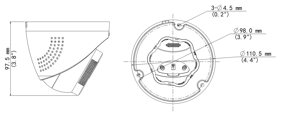 Dimensions of IPC3618SB-ADF28KMC-I1