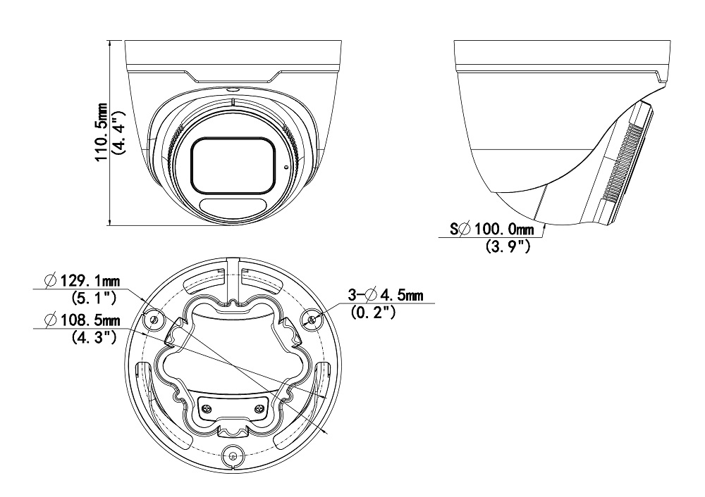 Dimensions of IPC3638SE-ADF28K-WP-I1