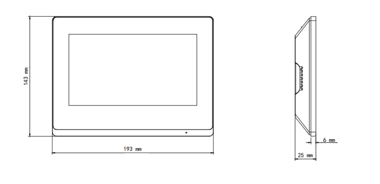 Dimensions of OEI-372S-H-W