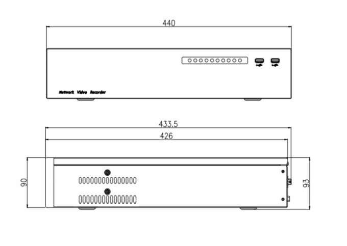 Dimensions of SN-NVR-16EX