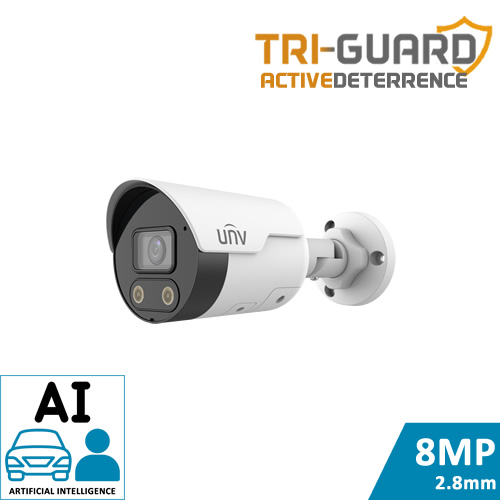 4K Active Deterrence Mini Bullet 8MP AI WhiteLight UNV