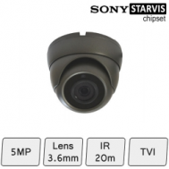 Mini Eyeball Dome Camera (HD-TVI 5MP, fixed lens, IR 15m)