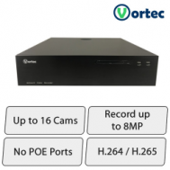 Vortec UHD NVR (16Ch, Upto 8MP Cameras, Upto 8 Hard Drives)