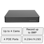 4 Camera IP NVR (With 8 POE Ports)